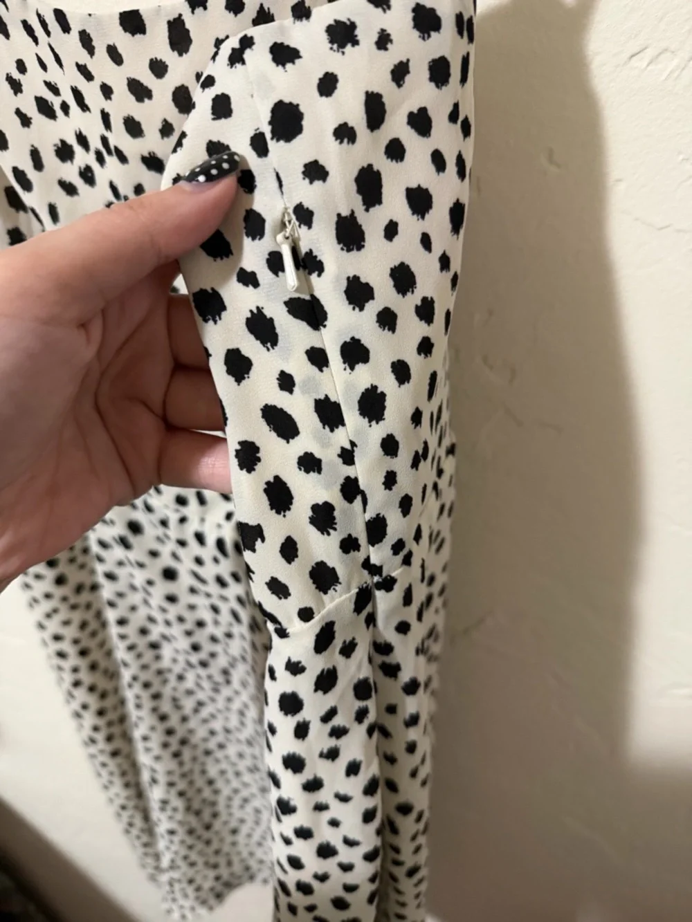 White & Black Spotted Tie-Strap Sundress - Picture 3 of 3